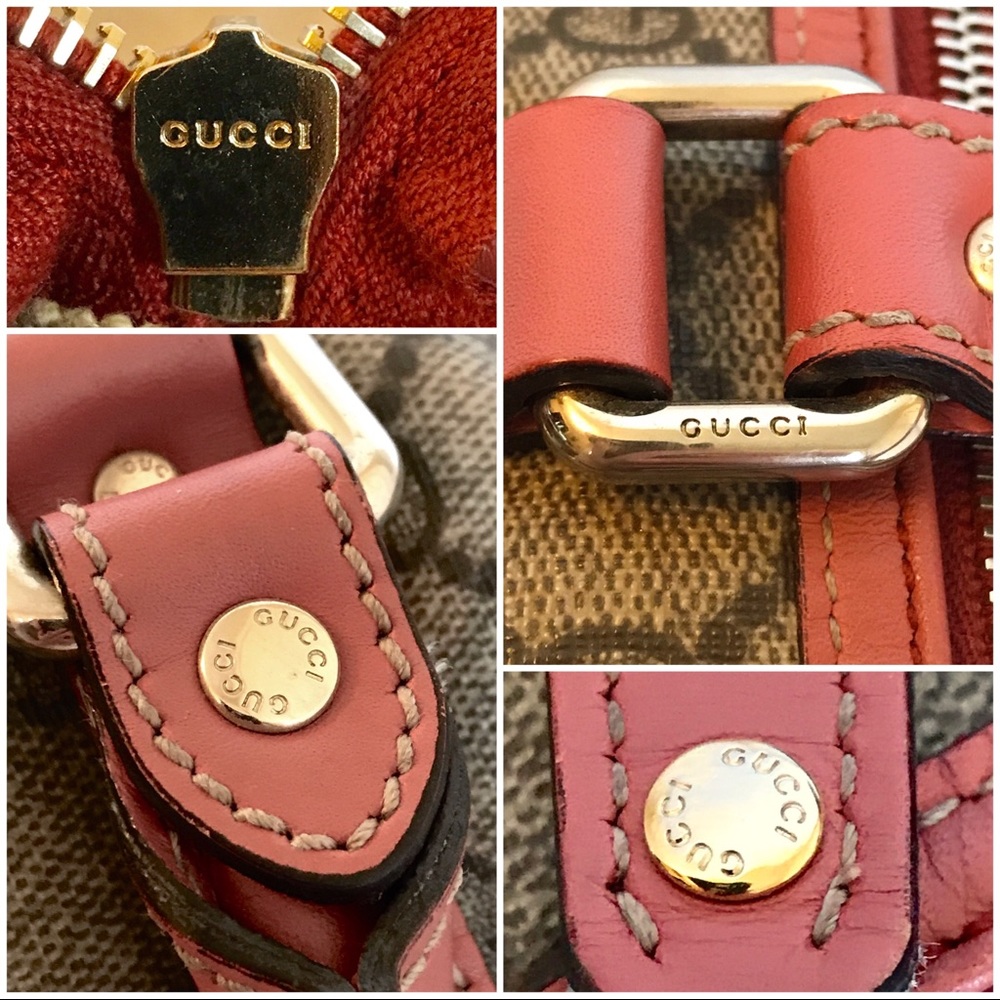 🎭 SOLD 🎭 GUCCI GG Monogram Pink Trim Joy Boston - Picture 6 of 8